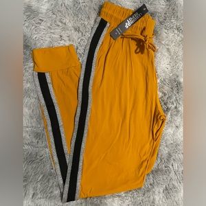 Women's Mustard/Black stripped joggers